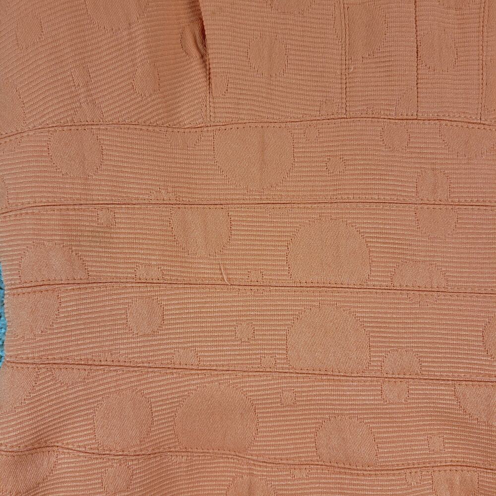 Kay Unger Sheath Dress Womens 4 Orange Raised Muted Polka Dots V Neck - Picture 8 of 12
